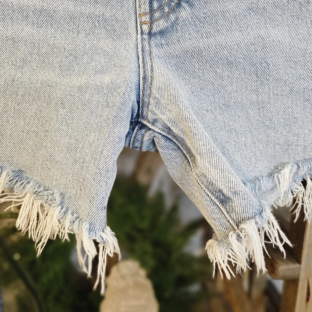 Anthropologie AGOLDE Parker Denim Long Shorts Sz 30 100% Organic Cotton - Picture 10 of 12